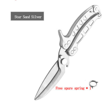 Jasni Heavy Duty Kitchen Shears, Spring Loaded Poultry Shears Stainless Steel Chef Scissors for Bone, Chicken, Poultry, Fish, Food, Meat,Spring-loaded Full Steel Handle